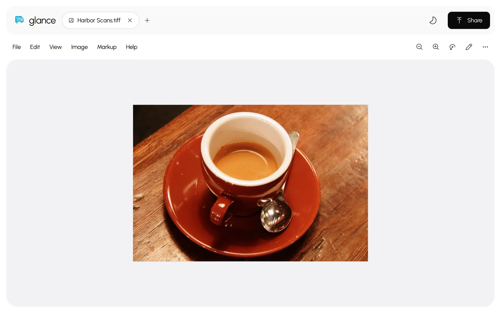 A multi-page TIFF open in Glance