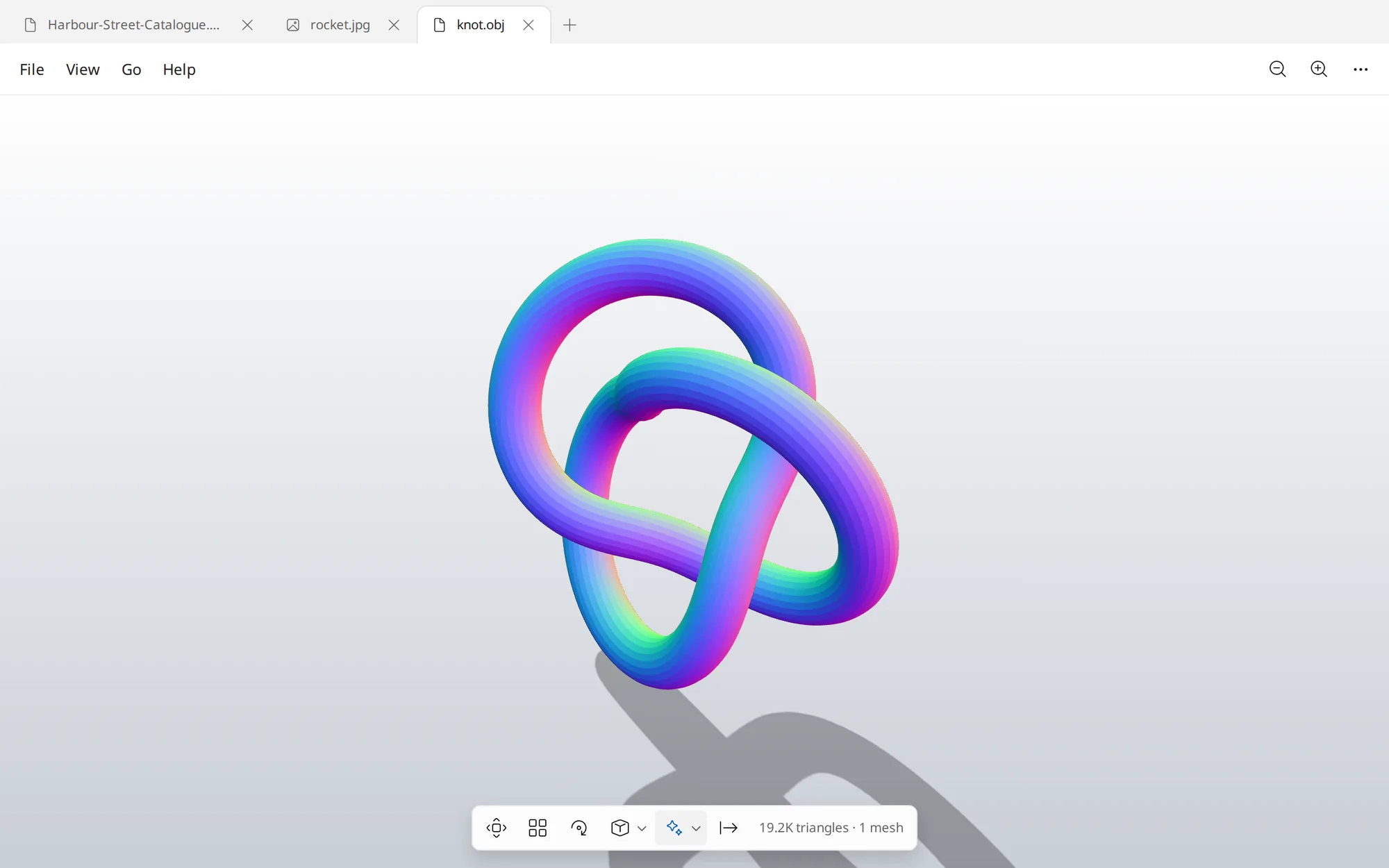 Glance showing a 3D model with the 3D toolbar